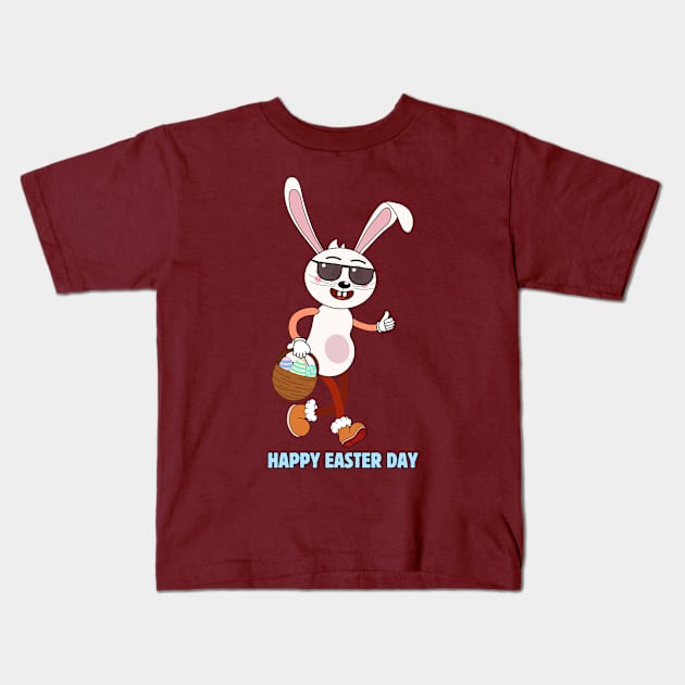 Happy Easter. Colorful and cool bunny design Kids T-Shirt by JK Mercha